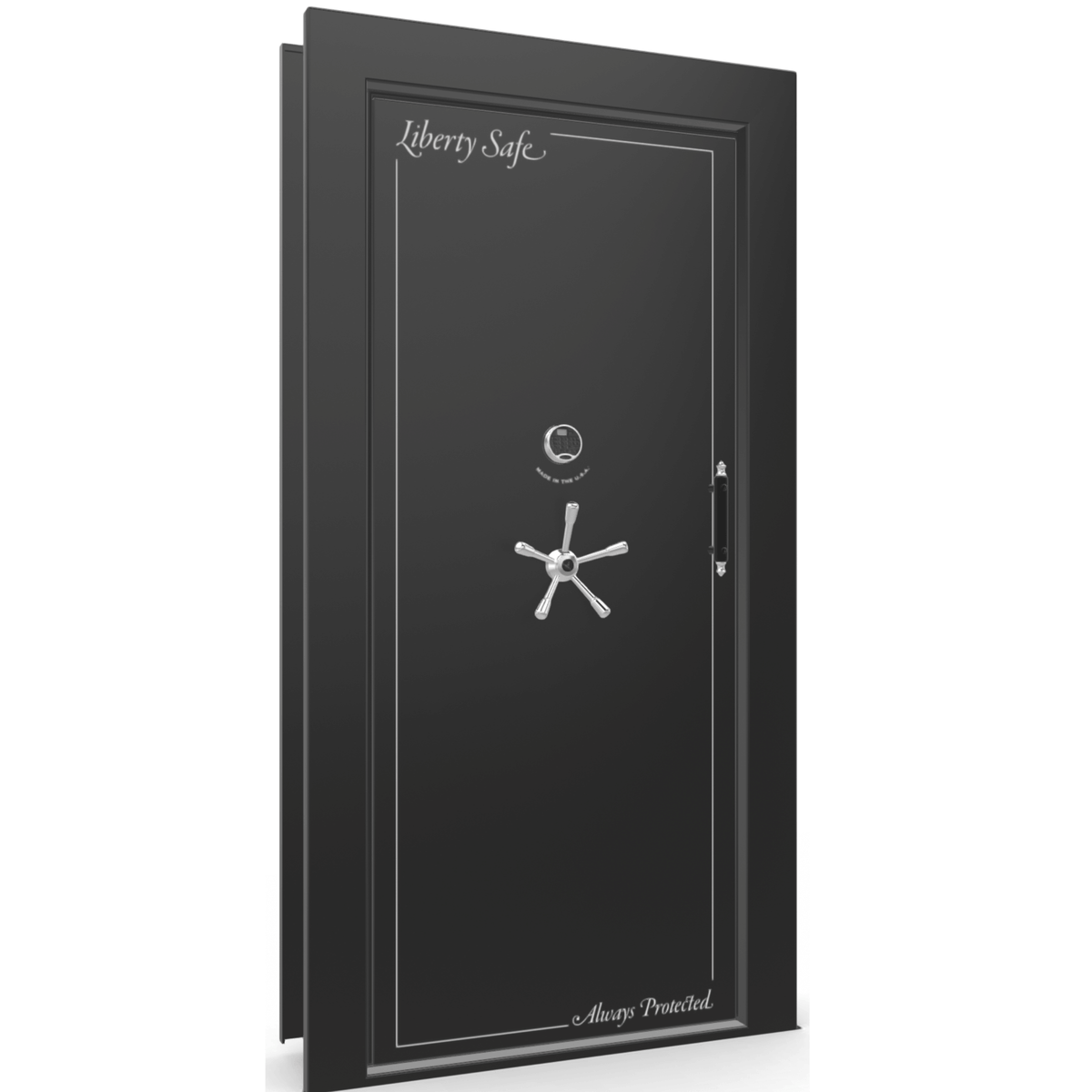 Vault Door Series | In-Swing | Left  Hinge | Black Gloss | Electronic Lock - closed