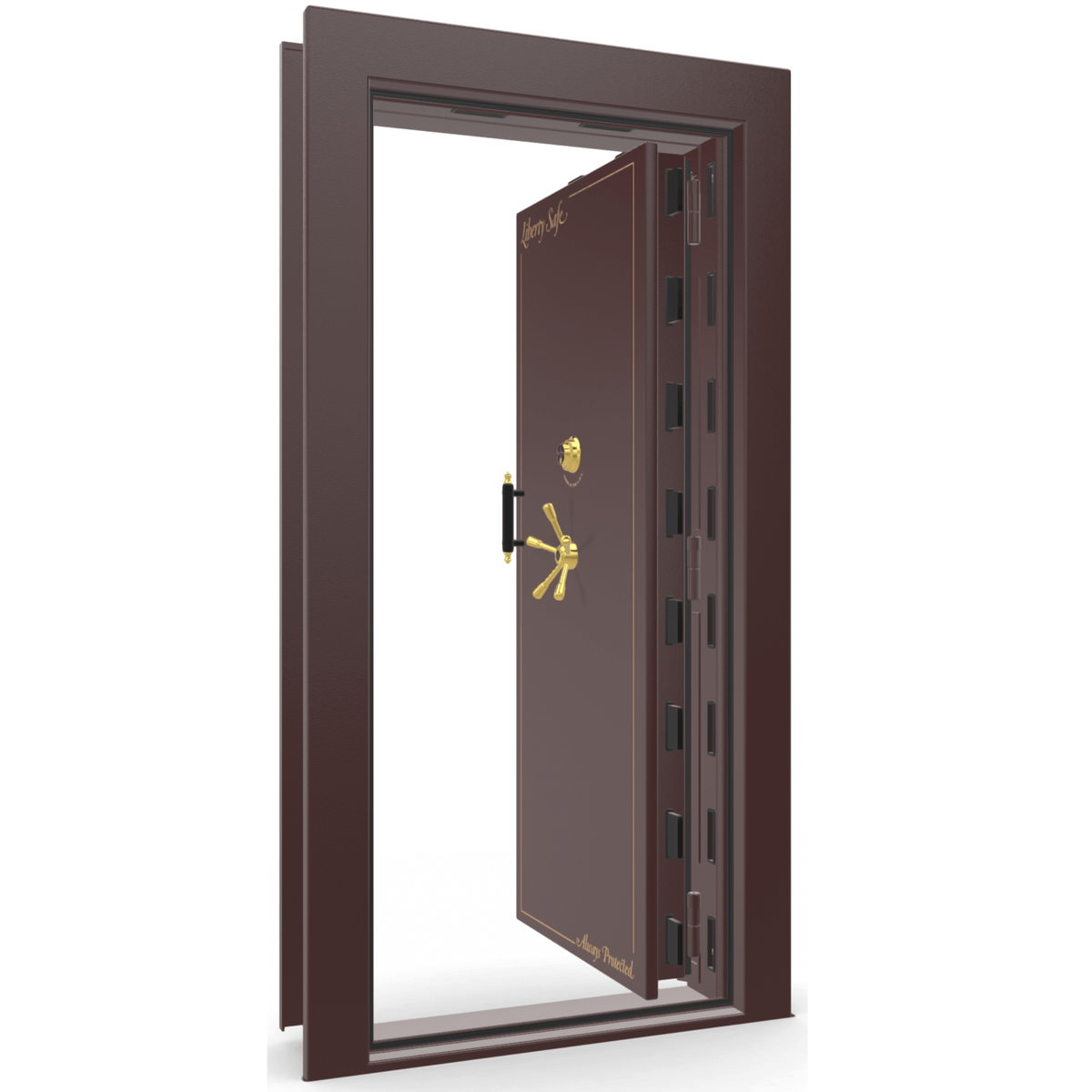 Vault Door Series | In-Swing | Right Hinge | Burgundy Marble | Mechanical Lock - open