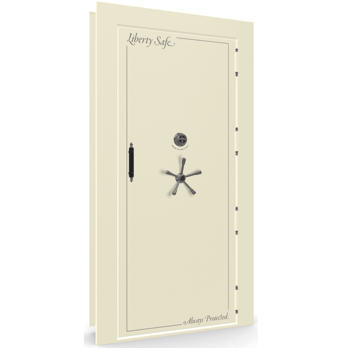 Vault Door Series | Out-Swing | Right  Hinge | White Marble | Mechanical Lock - closed