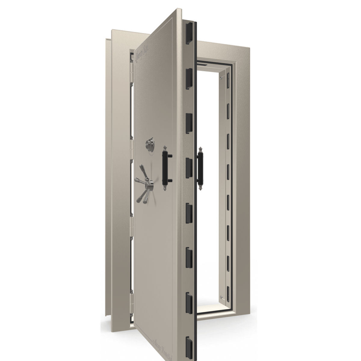 Vault Door Series | Out-Swing | Left  Hinge | Champagne Gloss | Mechanical Lock - open