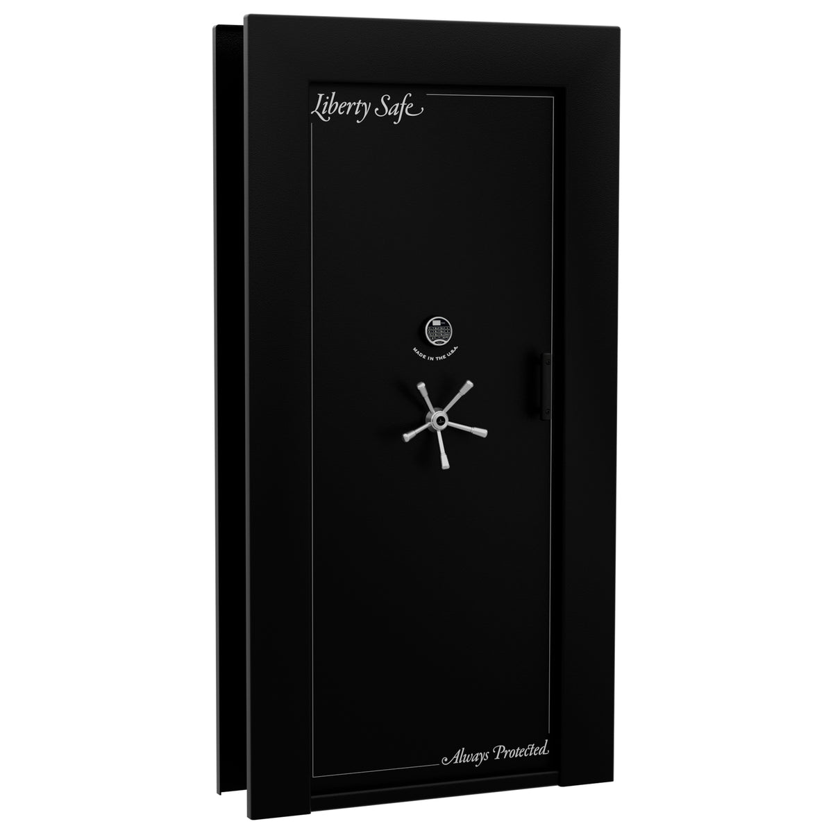 Vault Door Series | In-Swing | Left  Hinge | Black Textured | Electronic Lock - closed