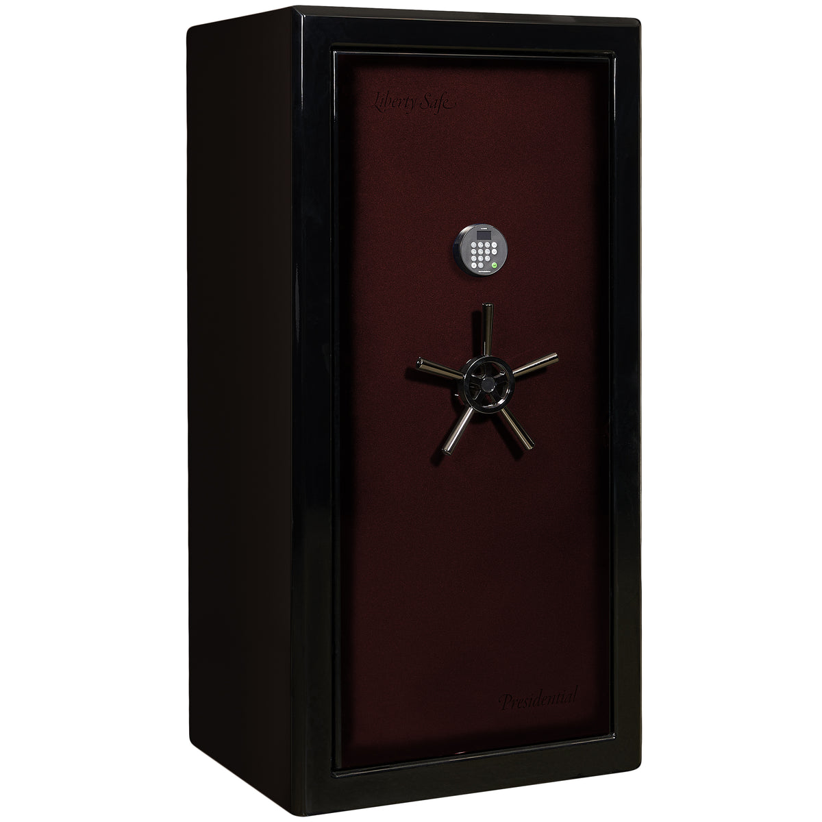 Presidential Series | Level 10 Security | 2.5 Hours Fire Protection | 25 | Dimensions: 60"(H) x 30"(W) x 24.75"(D*) | Burgundy Gloss | Electronic Lock - Closed
