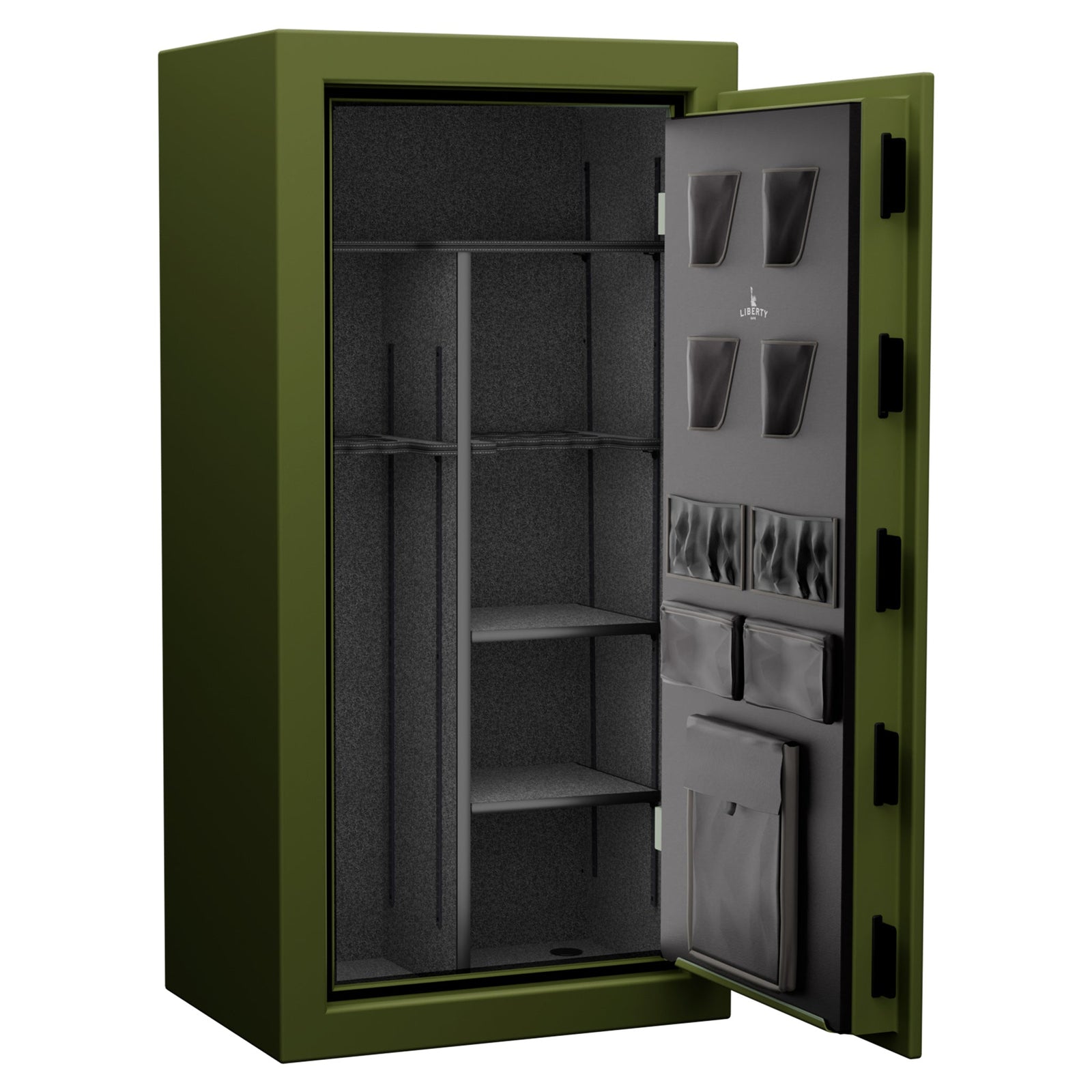 USA Series | Level 3 Security | 60 Minute Fire Rating | 30 | Dimensions: 60.5"(H) x 30"(W) x 22"(D) | OD Green Flag Safe | Black Electronic Lock - Closed